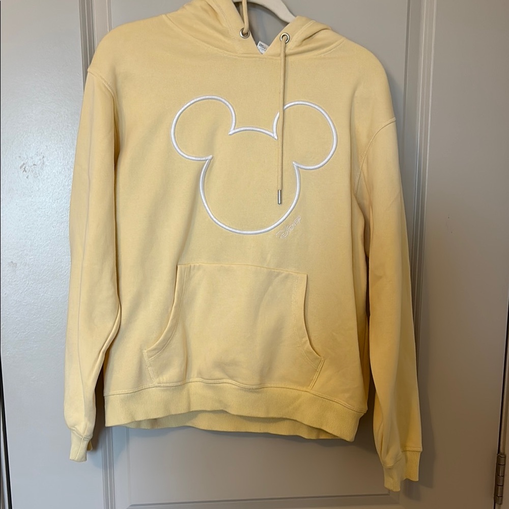 Yellow Hoodie with Mickey Mouse Outline
